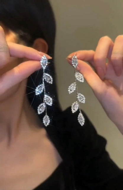 Leafy Diamond vines Earrings