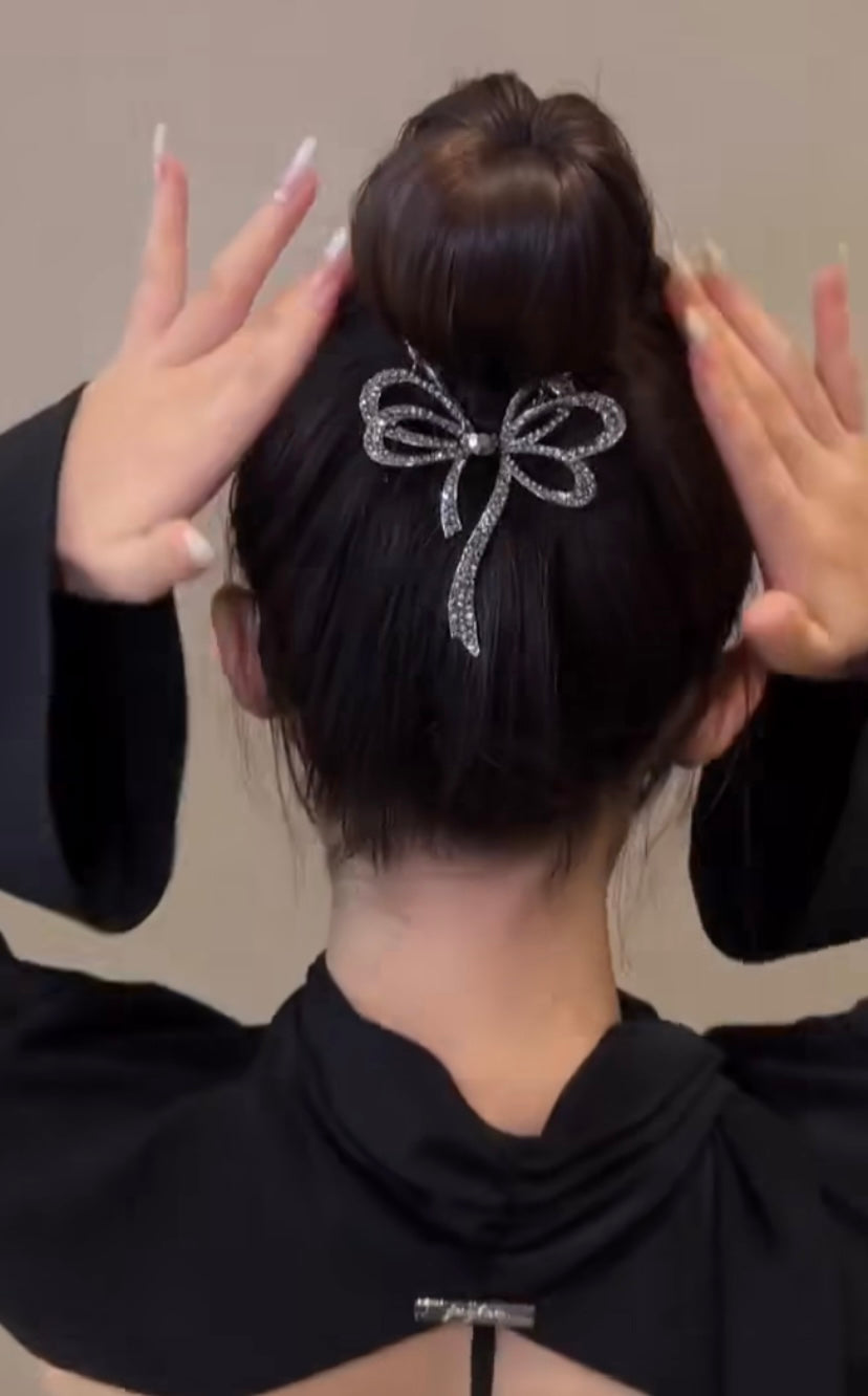 Bow knot Rhinestone Hair Pin Clip