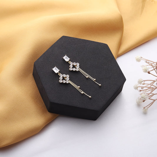 Gold Electroplated Floral Design Earrings
