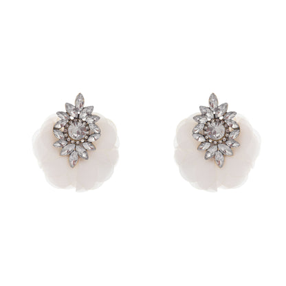 Gemstone Flower Petal Earrings