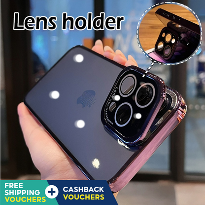Creative 2 in 1 Lens Protector & Mobile Holder Hard Case for iPhones