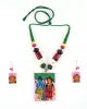 Radha krishna Wooden Handmade Nacklace With Earrings