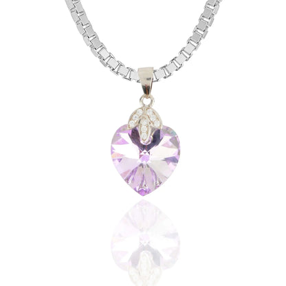Silver Heart Purple Chain pendant