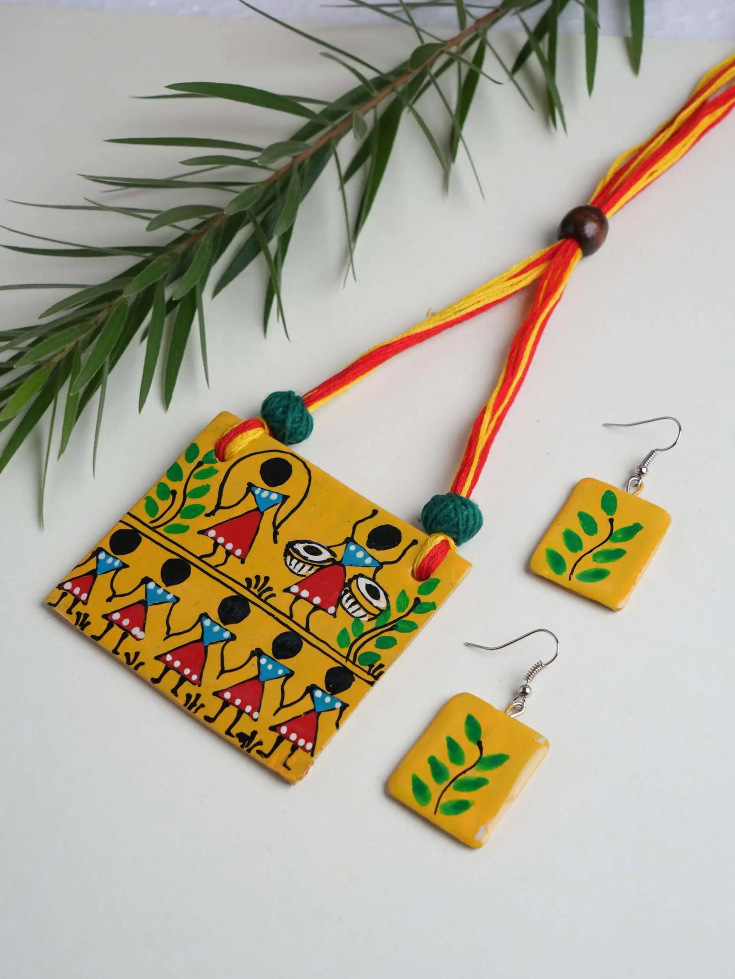 Seven Girl Ceramic Handmade Nacklace With Earrings