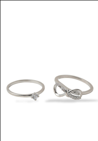 Infinity Design Zircon Silver Ring