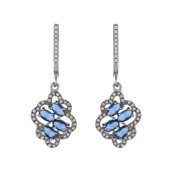 Silver Persian Blue Earrings