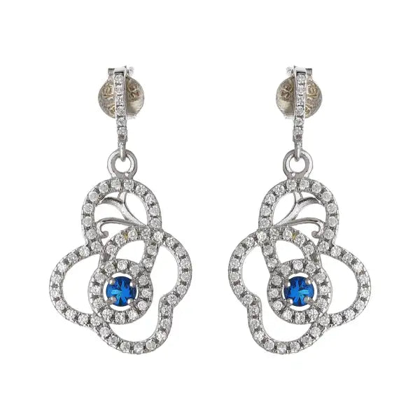 Silver Sky Blue Stone Earrings