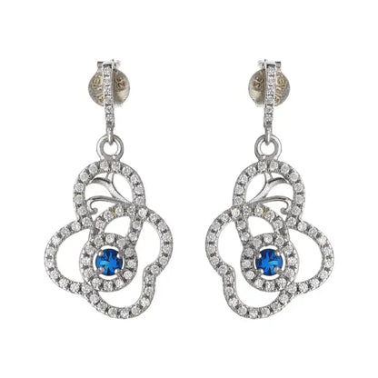 Silver Sky Blue Stone Earrings