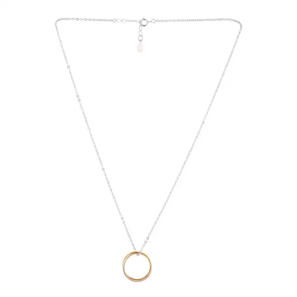 Silver Gold Dual Ring chain Pendant